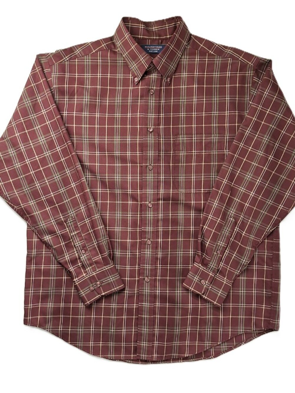 Roundtree & Yorke easy care plaid shirt Lg